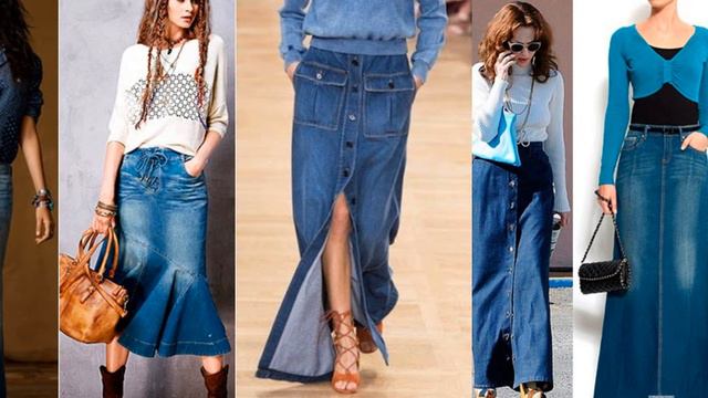 ДЖИНСОВАЯ ЮБКА В СТИЛЬНОМ ГАРДЕРОБЕ💕 МОДНЫЕ МОДЕЛИ И ФАСОНЫ💕 смотреть онлайн