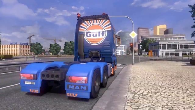 ETS 2 mod: Gulf Racing Skin Pack for all trucks смотреть онлайн