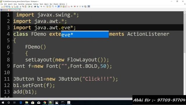 Swing in java in Hindi part 19 смотреть онлайн