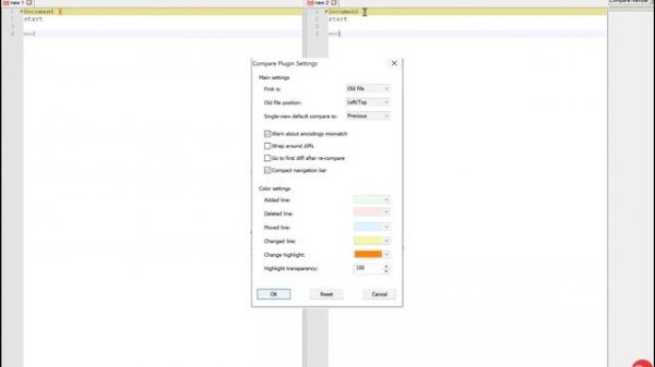 Compare two text files in Notepad++