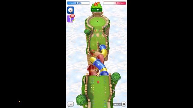 Mini Golf King прохождение 1 уровня 4100 гемов смотреть онлайн