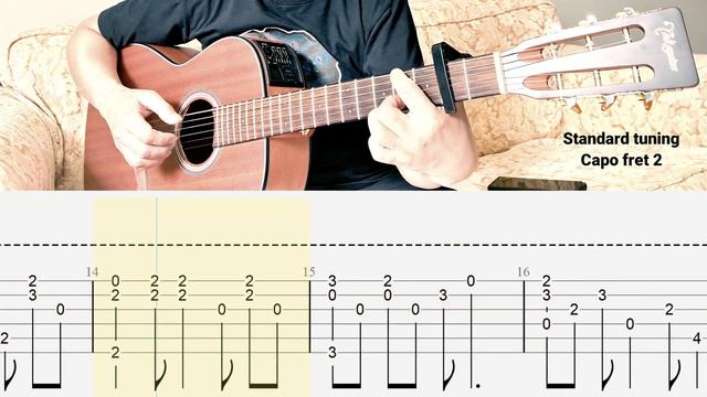 WAKE ME UP WHEN SEPTEMBER ENDS | Green Day | Fingerstyle Solo | Slow Tempo Tab On Screen смотреть онлайн