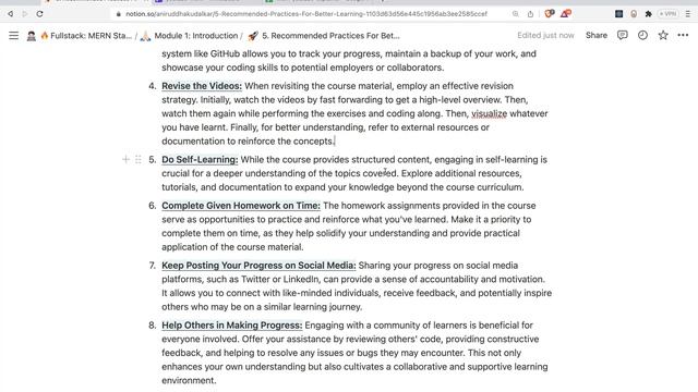 Recommended Practices for Better Learning - MERN Stack Full Course Playlist - 007 смотреть онлайн