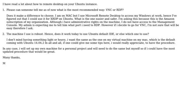 Ubuntu: Ubuntu GUI via VNC or XRDP from MacOSX in AWS EC2 смотреть онлайн