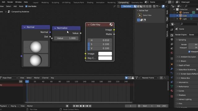 Blender. Normal Node/Normalize Node/Color Key Node. смотреть онлайн