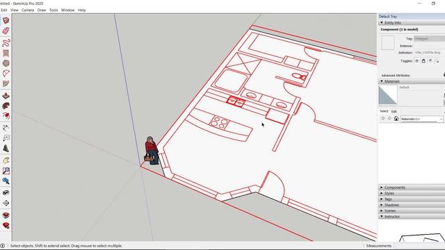 SketchUp Series Video 1: Importing and Building Walls смотреть онлайн