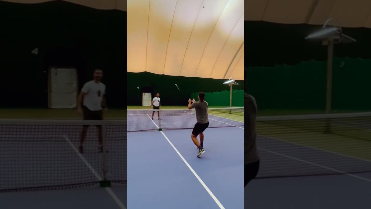 Одна ракетка на двоих #теннис #спорт смотреть онлайн