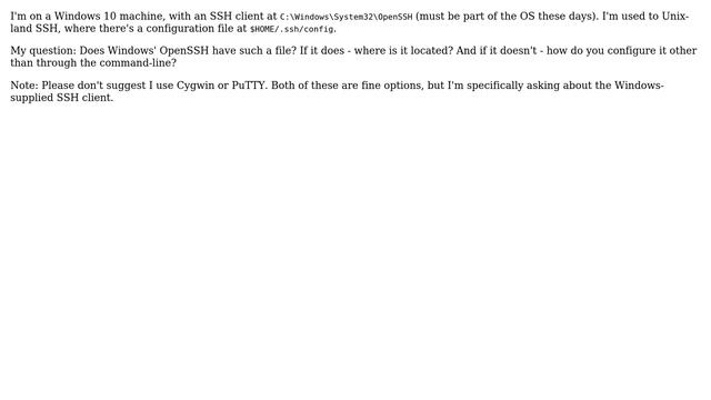 SSH .config file for Windows 10's SSH? смотреть онлайн