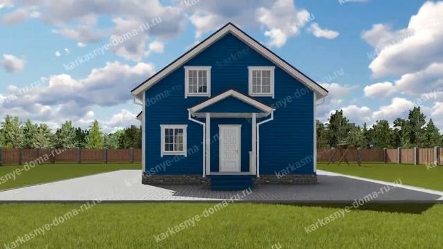 Каркасный дом 11,5x9 м. смотреть онлайн