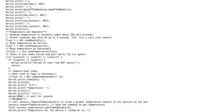Arduino: DHT22 and DS18B20 together смотреть онлайн