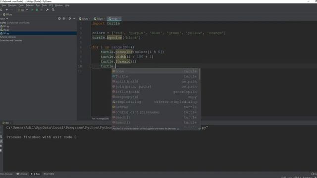 Creating 5 programs using Python and Turtle library смотреть онлайн