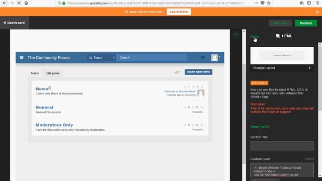 Embed A Forum Into Your GoDaddy Website смотреть онлайн