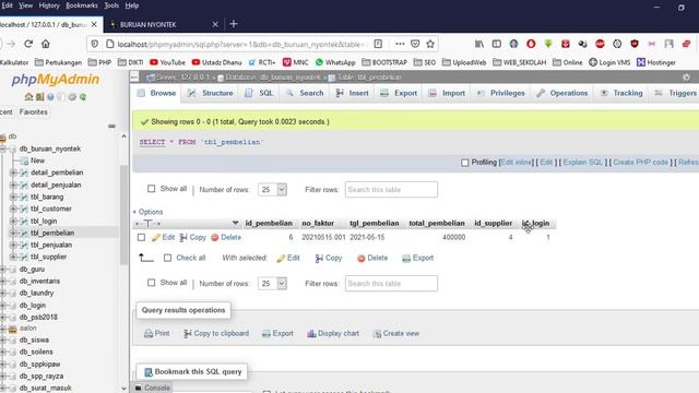 BURUAN NYONTEK | MEMBUAT JOIN TABLE MENGGUNAKAN PHP смотреть онлайн