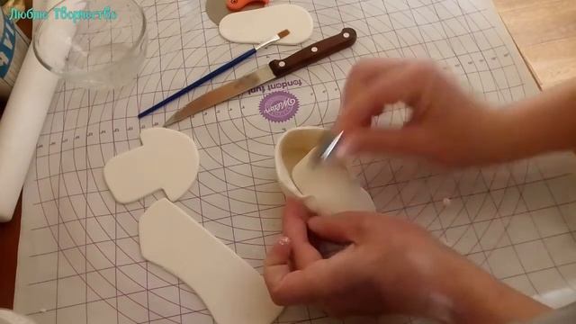 Пинетки из мастики, сахарной пасты. МК. смотреть онлайн