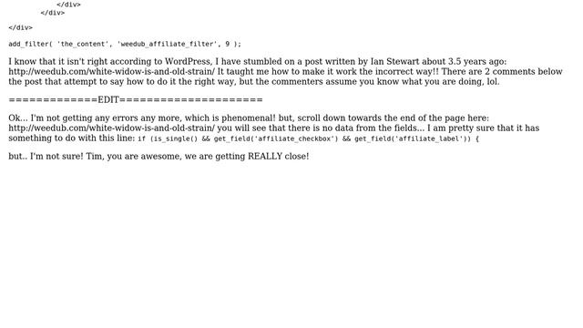 Wordpress: How do I assign this filter to a variable? (Appending php & markup to the_content)? смотреть онлайн