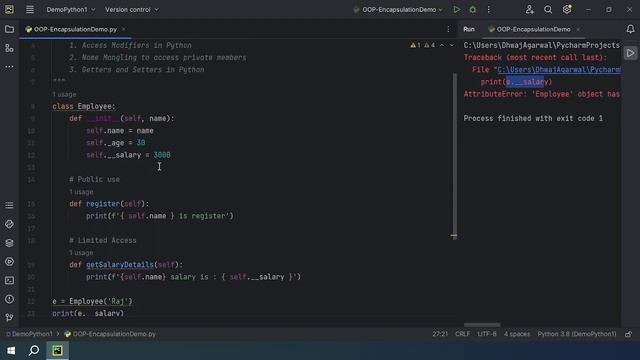 Python Encapsulation | Learn Coding смотреть онлайн