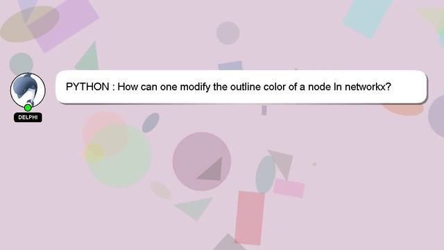 PYTHON : How can one modify the outline color of a node In networkx? смотреть онлайн