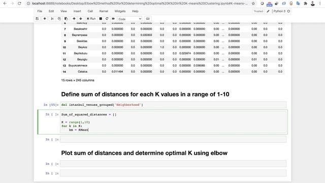 Determining optimal K in K-Means Clustering using Elbow method смотреть онлайн
