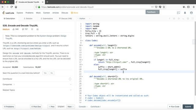 LeetCode in Python 535. Encode and Decode TinyURL - Michelle小梦想家 смотреть онлайн