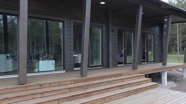 Деревянный дом для отдыха Контио Hogsara. Обзор дома. Дизайн интерьера. Дизайн дома. Отделка и цвет смотреть онлайн