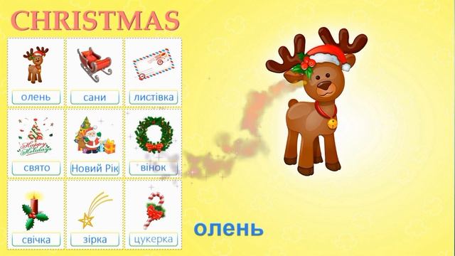 Вивчаємо англійські слова на тему "Різдво та Новий Рік". English for kids "Christmas and New Year" смотреть онлайн