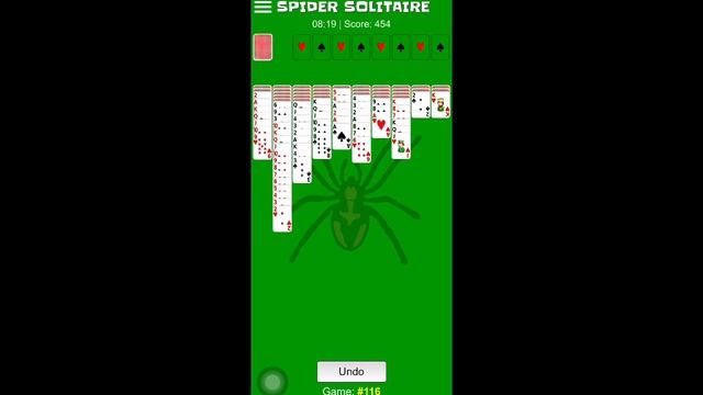 Spider Solitaire (2 suits) - Game #116 смотреть онлайн