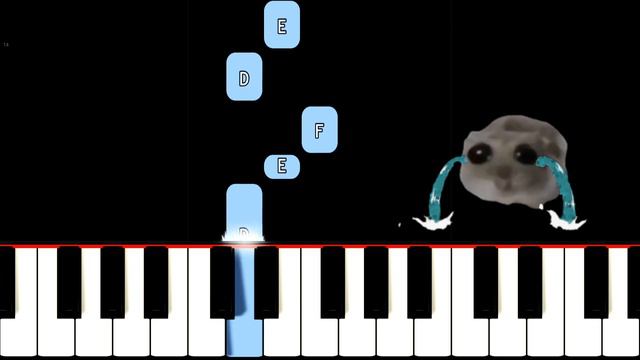 Sad Crying Hamster Violin Meme - EASY Piano Tutorial (Woe Is Me) смотреть онлайн