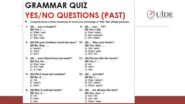 English 2 Unit 10 BUSY LIVES GRAMMAR Questions simple past Part 2 смотреть онлайн