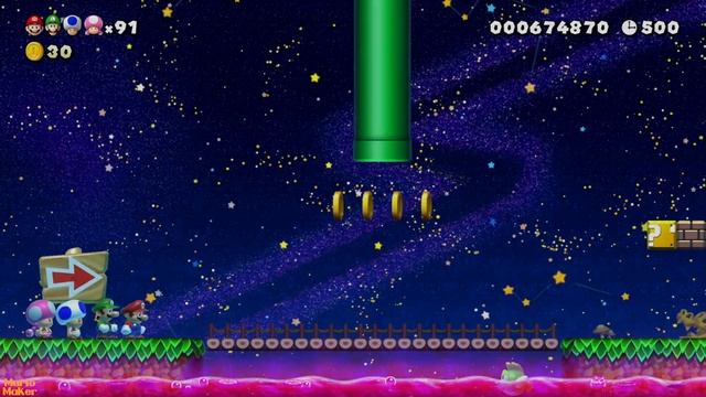 Super Mario Maker 2 – 4 Players Super Worlds Local Multiplayer (Co-Op) Walkthrough World 2, 3 смотреть онлайн
