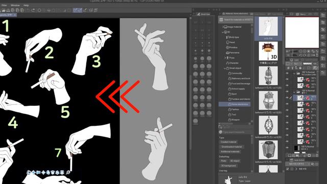 How to draw aesthetic hands [Clip Studio Paint 3d model tutorial] смотреть онлайн