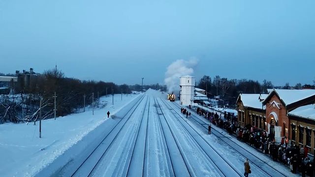 Ретро поезд Иваново-Шуя. Прибытие на вокзал Шуи. смотреть онлайн