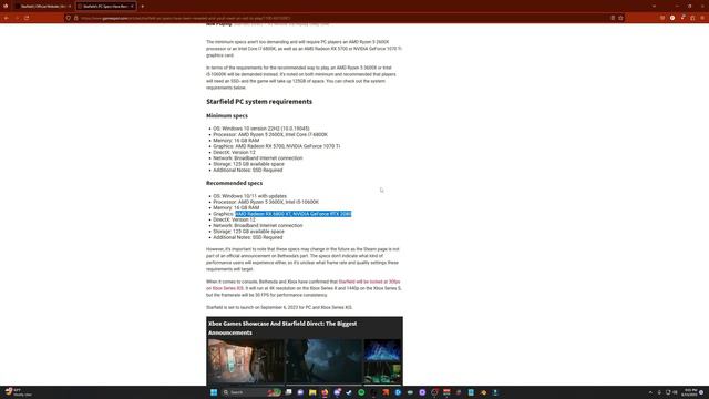 Starfield: Exploring Recommended GPU System Requirements And Just Talking