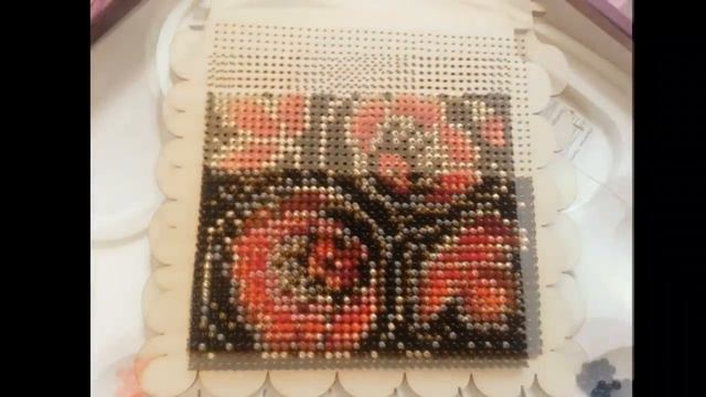 Шкатулка "Хохломской узор" вышивка бисером на фанере. смотреть онлайн