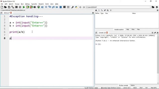 Lecture - 26 - Exception Handling in Python| Exception handling Introduction| try and except block смотреть онлайн