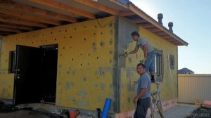 Утепление бани каменной ватой и отделка декоративной штукатуркой