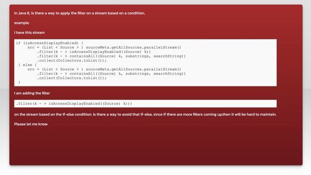 Java 8 Applying stream filter based on a condition смотреть онлайн