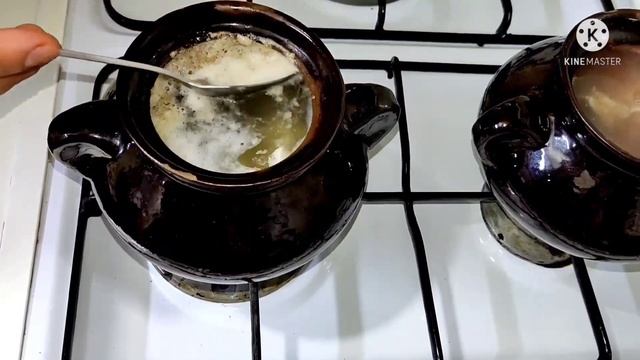 Суп в горшочках очень быстро и полезно/Ку́за шу́рва бир зумда