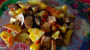 Мукбанг// Жареная Картошка С Грибами