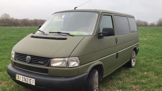 Volkswagen t4 покрашен с белого в хаки. Покраска в Farbonit unigard. Painted from white to khaki смотреть онлайн