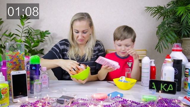 Как сделать слайм из легкого пластилина без клея? Слайм челлендж 3 минуты смотреть онлайн
