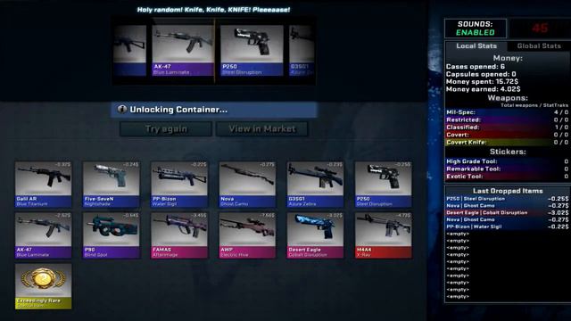 Открытие кейсов в CS GO для нищибродов #3 Дигл-дигл смотреть онлайн