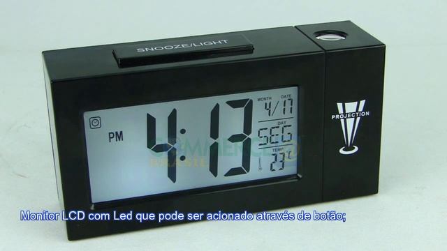 Relógio Projetor de Horas Digital com Termômetro Alarme PRETO e BRANCO смотреть онлайн