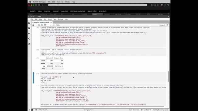 Volatility Screening with Eikon Data API | Refinitiv Workspace | Refinitiv Developers смотреть онлайн