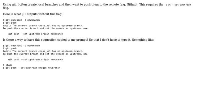Unix & Linux: Git: autocomplete my prompt after failed push because missing -u flag (2 Solutions!!) смотреть онлайн