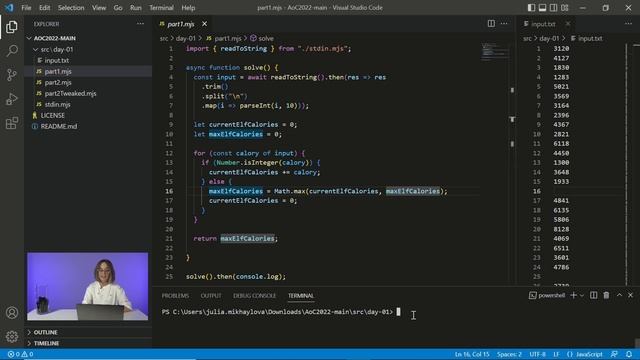 Advent of Code 2022: День 1 — Calorie Counting, JavaScript смотреть онлайн