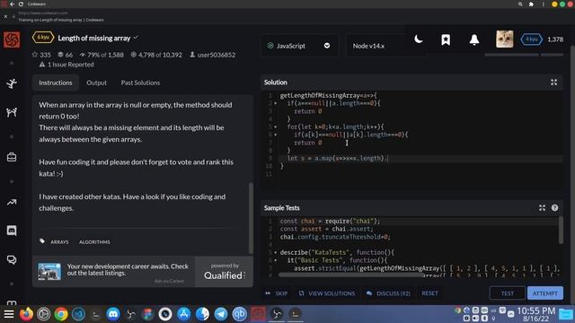 Codewars Length of missing array смотреть онлайн