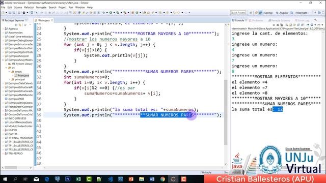 Array y Matrices en JAVA EJEMPLOS PRACTICA UNJU VIRTUAL COMPLETO смотреть онлайн