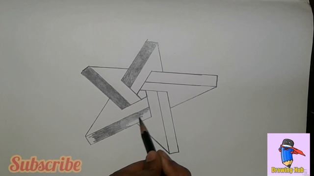 How to draw Floting 3D star # drawing hub # simple 3D sketch drawing. смотреть онлайн