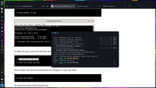 How to Install LEMP and phpMyAdmin On Arch Linux смотреть онлайн