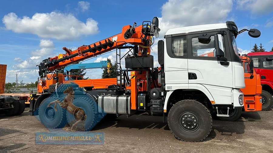 Седельный тягач Shacman (Шакман) с КМУ Hangil HGC 986 + буровое оборудование... смотреть онлайн